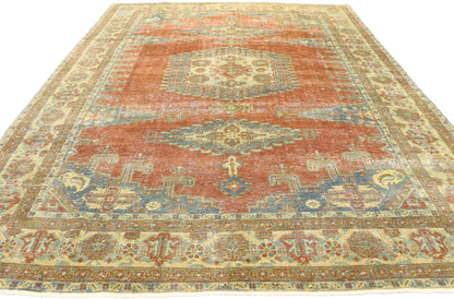 8 x 10 Distressed Vintage Persian Viss Rug 60958
