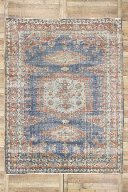 9 x 11 Distressed Vintage Persian Viss Rug 60967