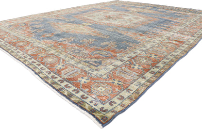 9 x 11 Distressed Vintage Persian Viss Rug 60967