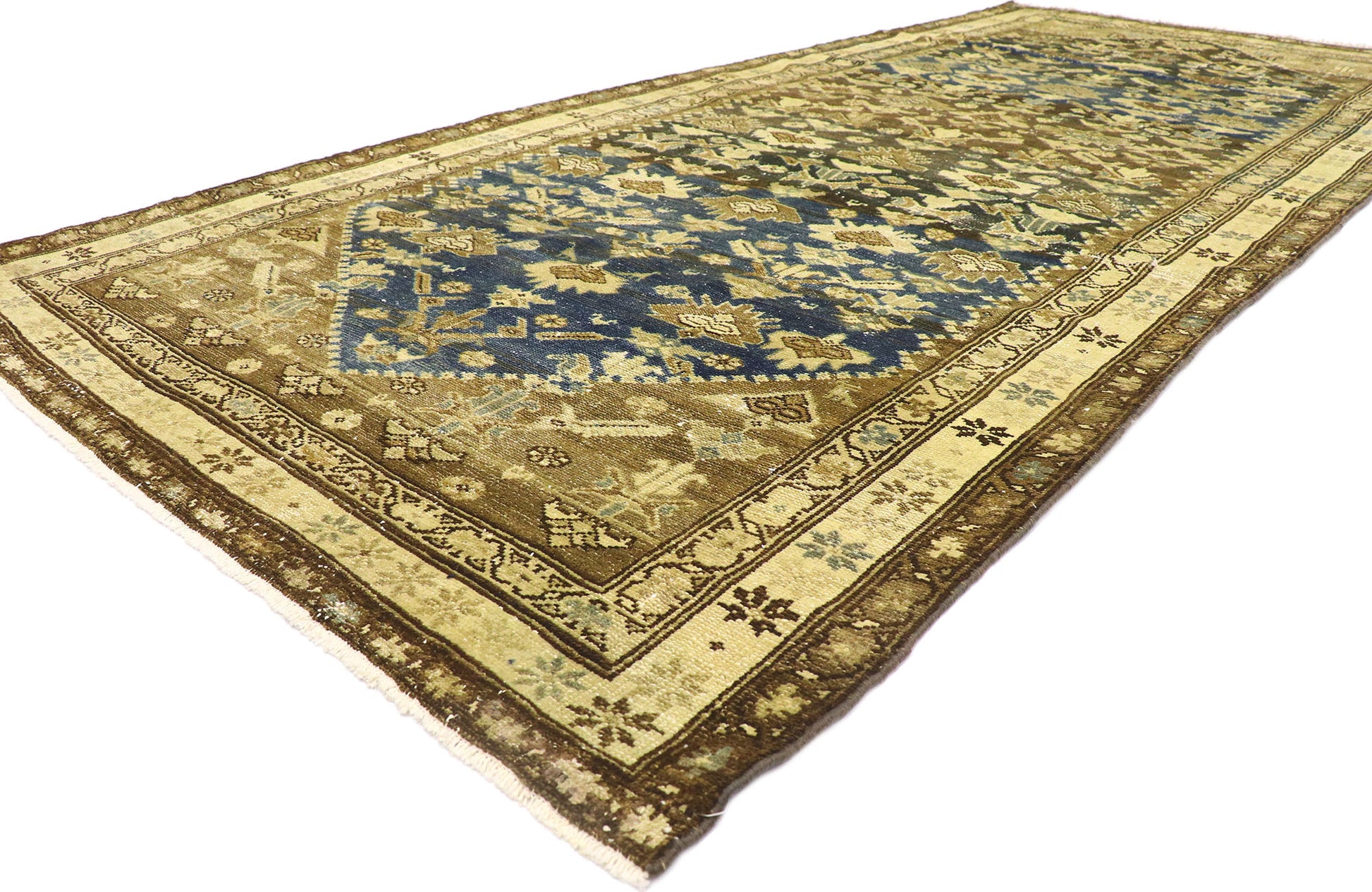 5 x 11 Distressed Vintage Persian Malayer Rug 60968