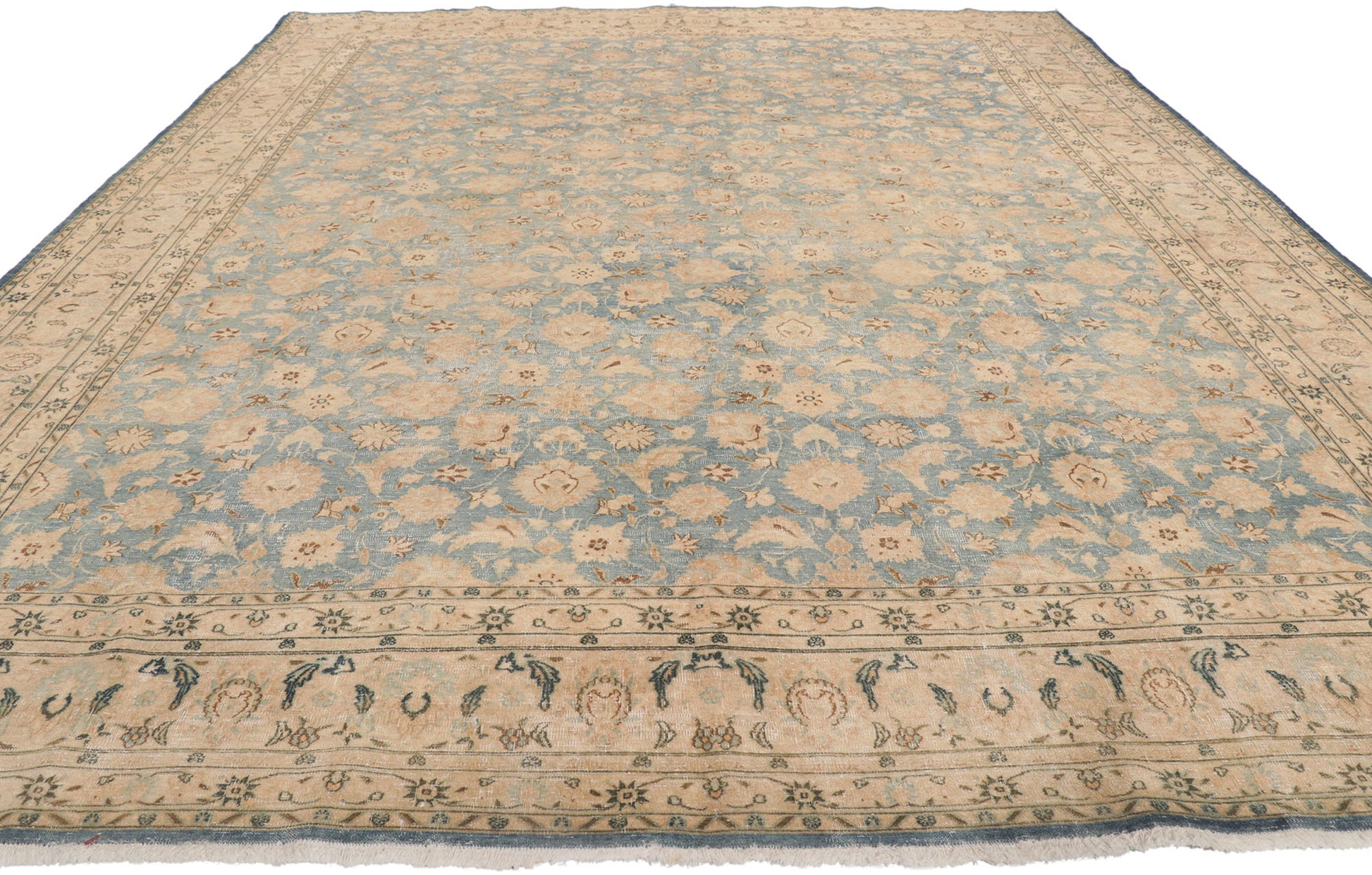 10 x 13 Vintage Persian Tabriz Rug 60973