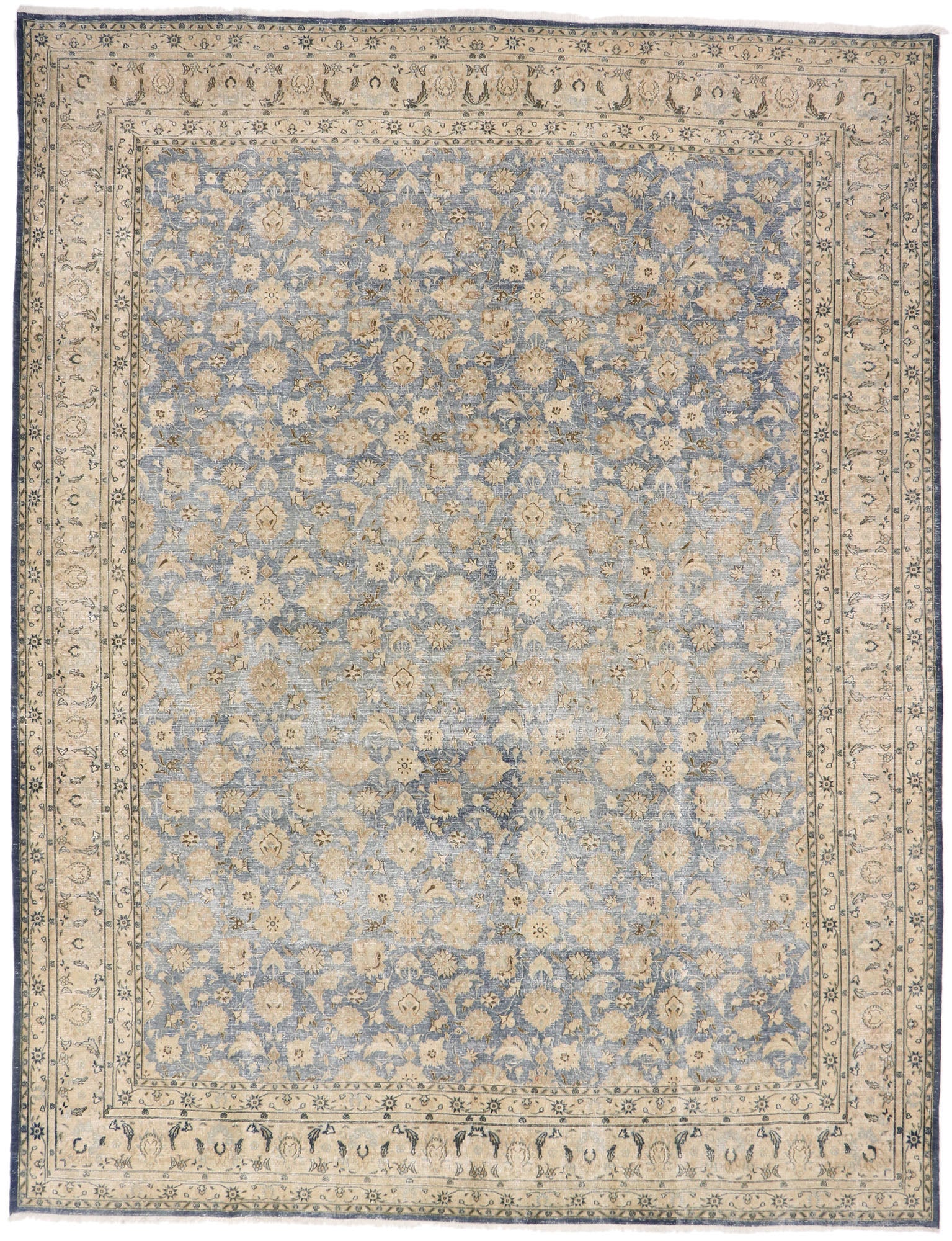 10 x 13 Vintage Persian Tabriz Rug 60973