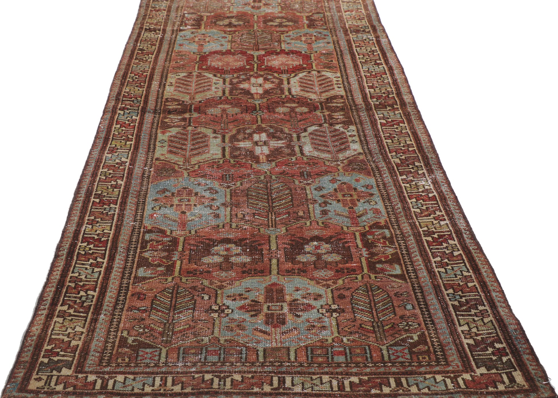 3 x 9 Antique Persian Bakhtiari Rug 60974