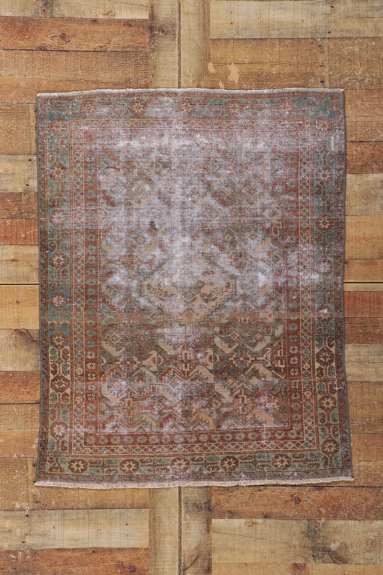 3 x 4 Distressed Antique Persian Mahal Rug 60976