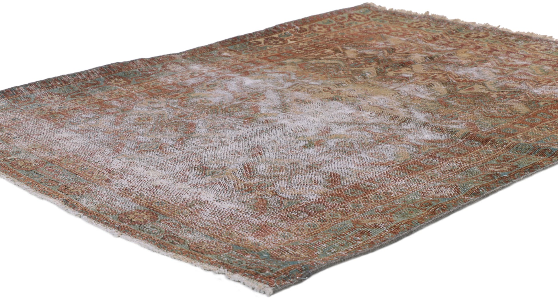 3 x 4 Distressed Antique Persian Mahal Rug 60976