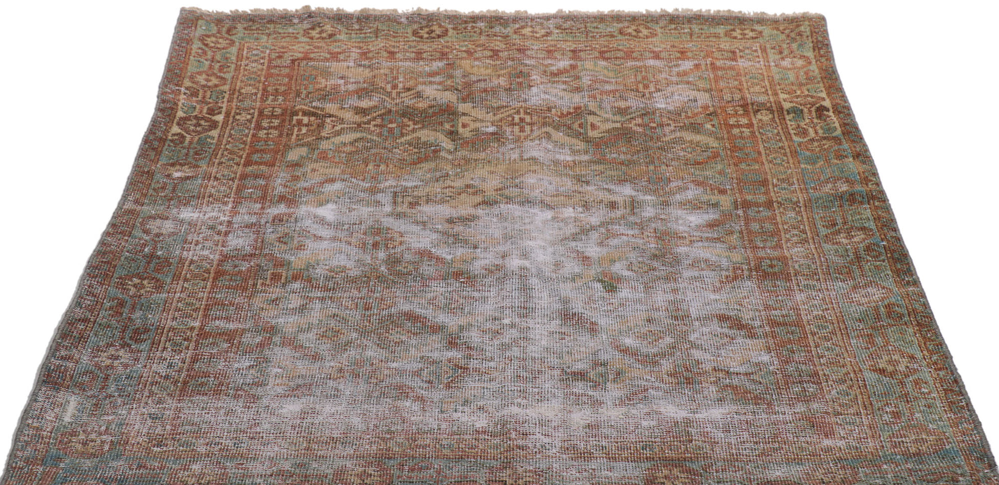 3 x 4 Distressed Antique Persian Mahal Rug 60976