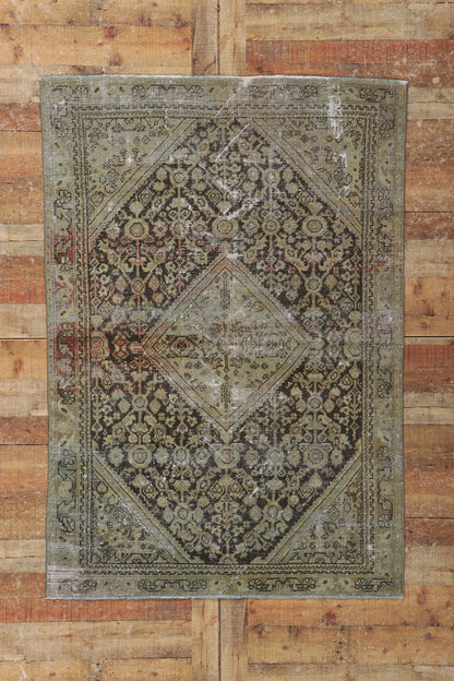 4 x 6 Distressed Antique Persian Mahal Rug 60977