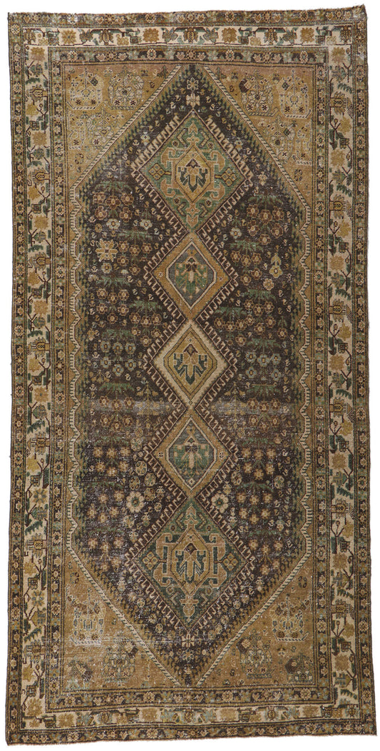 5 x 10 Distressed Antique Persian Malayer Gallery Rug 60981