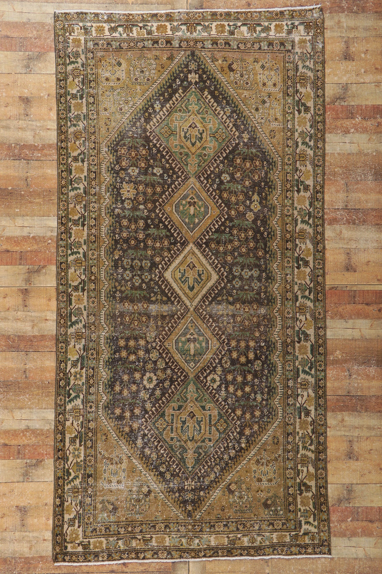 5 x 10 Distressed Antique Persian Malayer Gallery Rug 60981