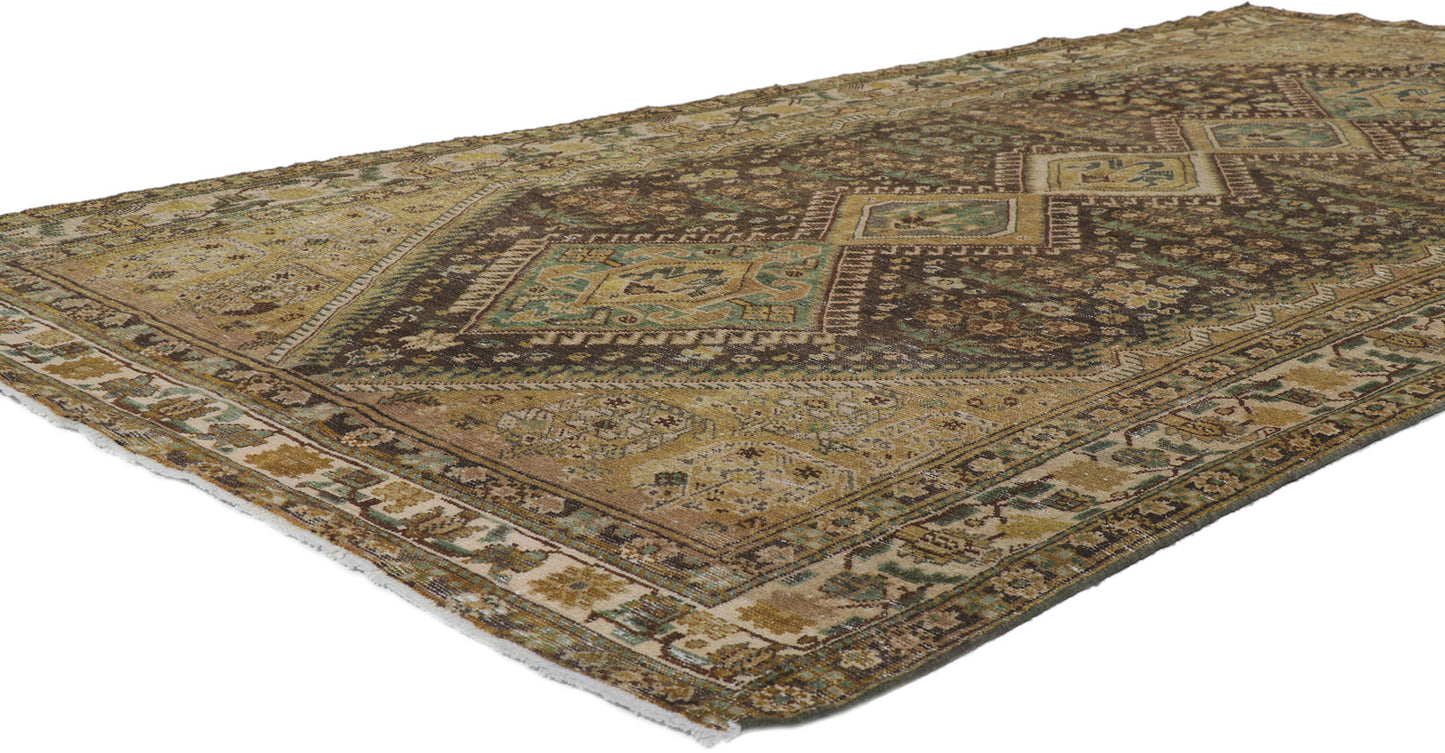 5 x 10 Distressed Antique Persian Malayer Gallery Rug 60981