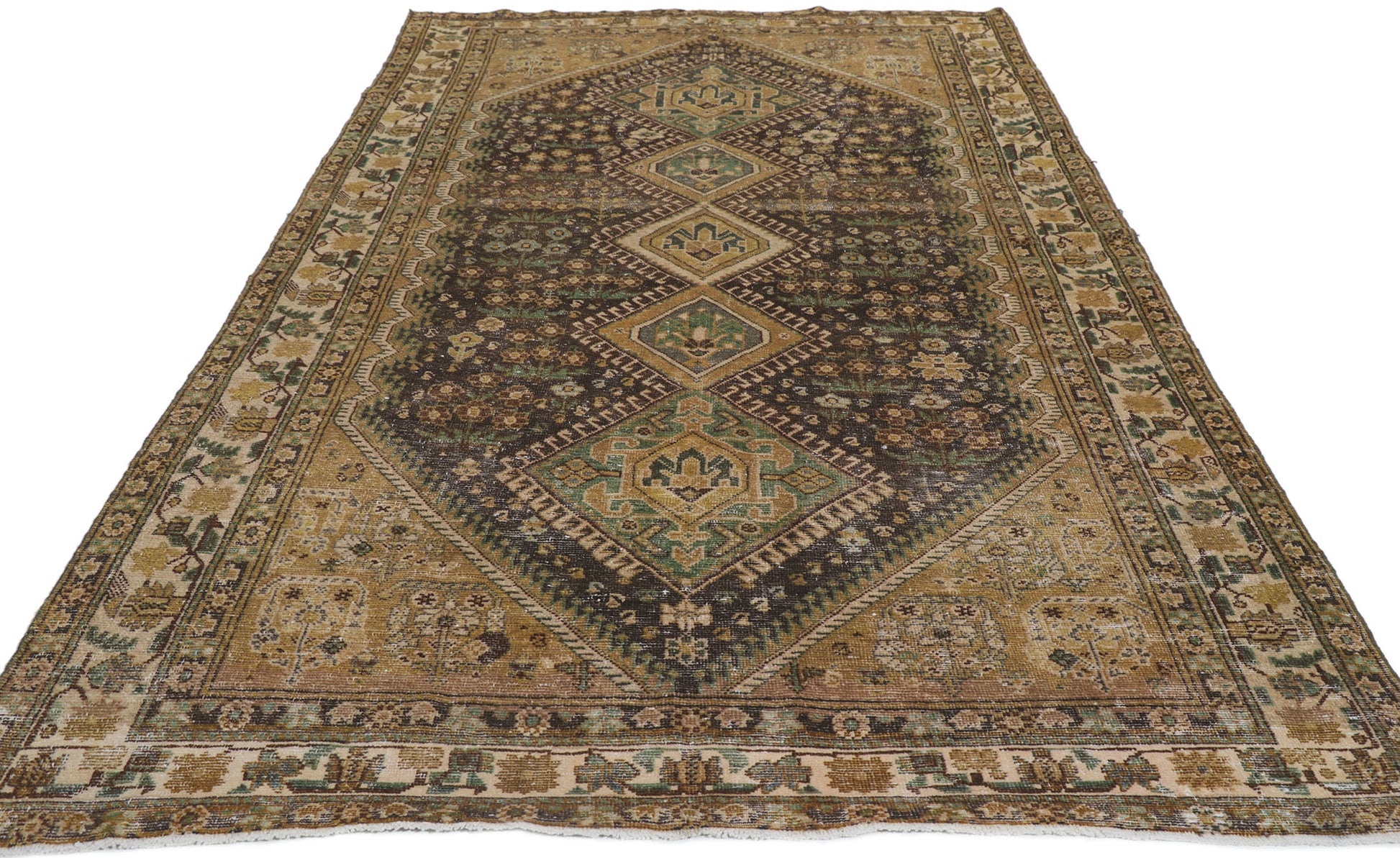 5 x 10 Distressed Antique Persian Malayer Gallery Rug 60981