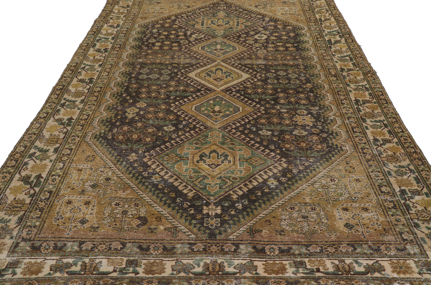 5 x 10 Distressed Antique Persian Malayer Gallery Rug 60981