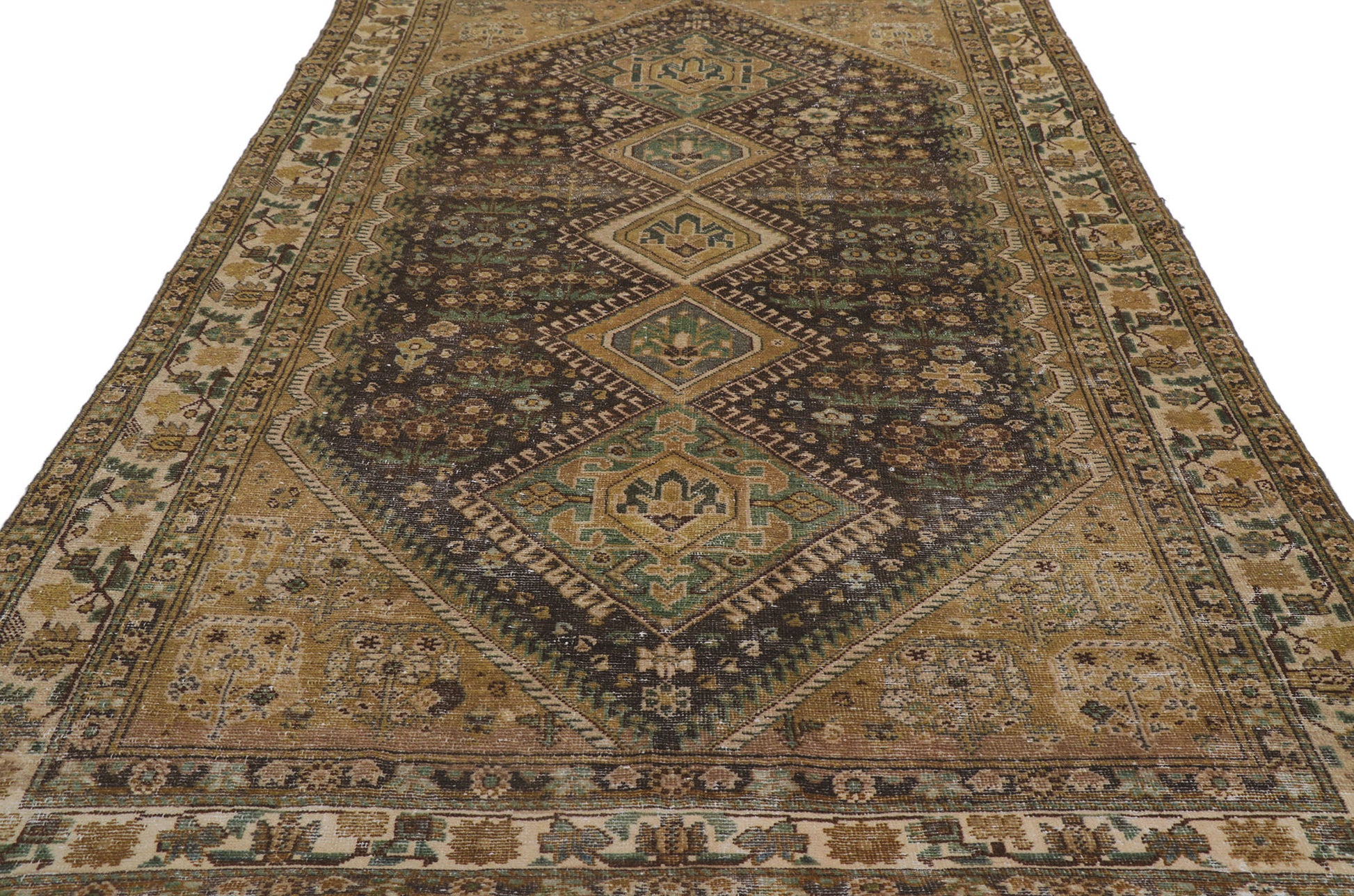 5 x 10 Distressed Antique Persian Malayer Gallery Rug 60981