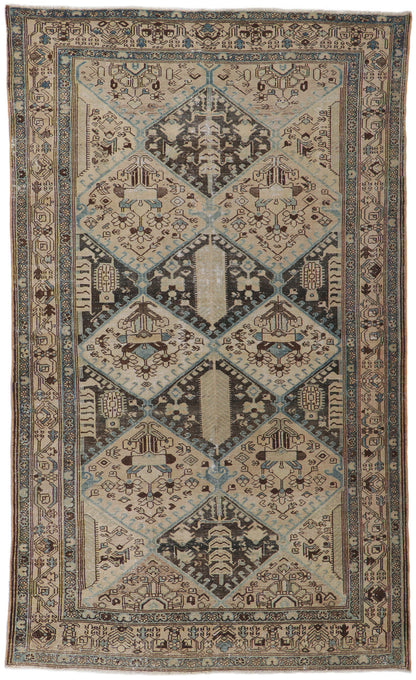 6 x 9 Distressed Antique Persian Malayer Rug 60983