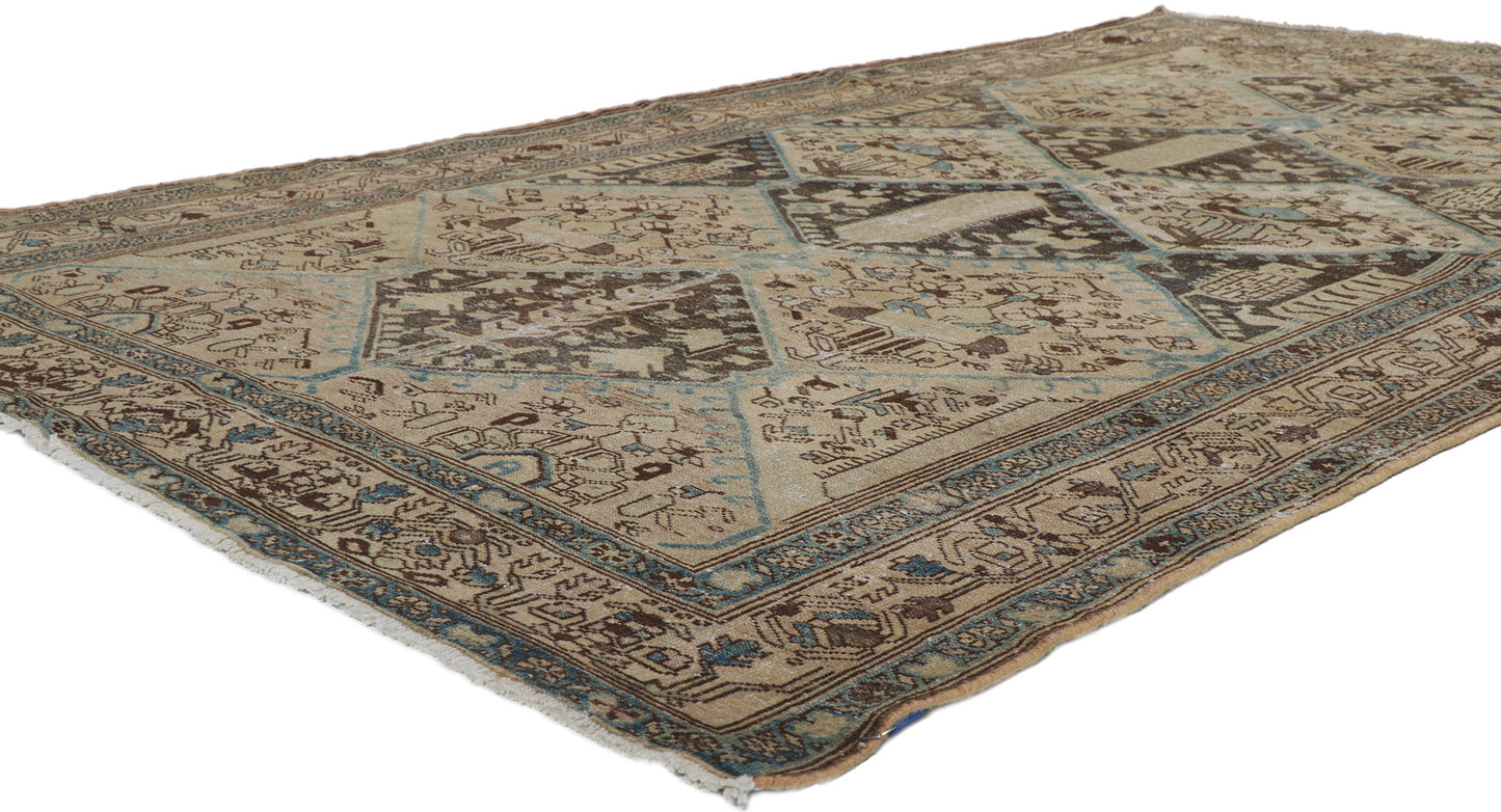 6 x 9 Distressed Antique Persian Malayer Rug 60983