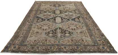 6 x 9 Distressed Antique Persian Malayer Rug 60983