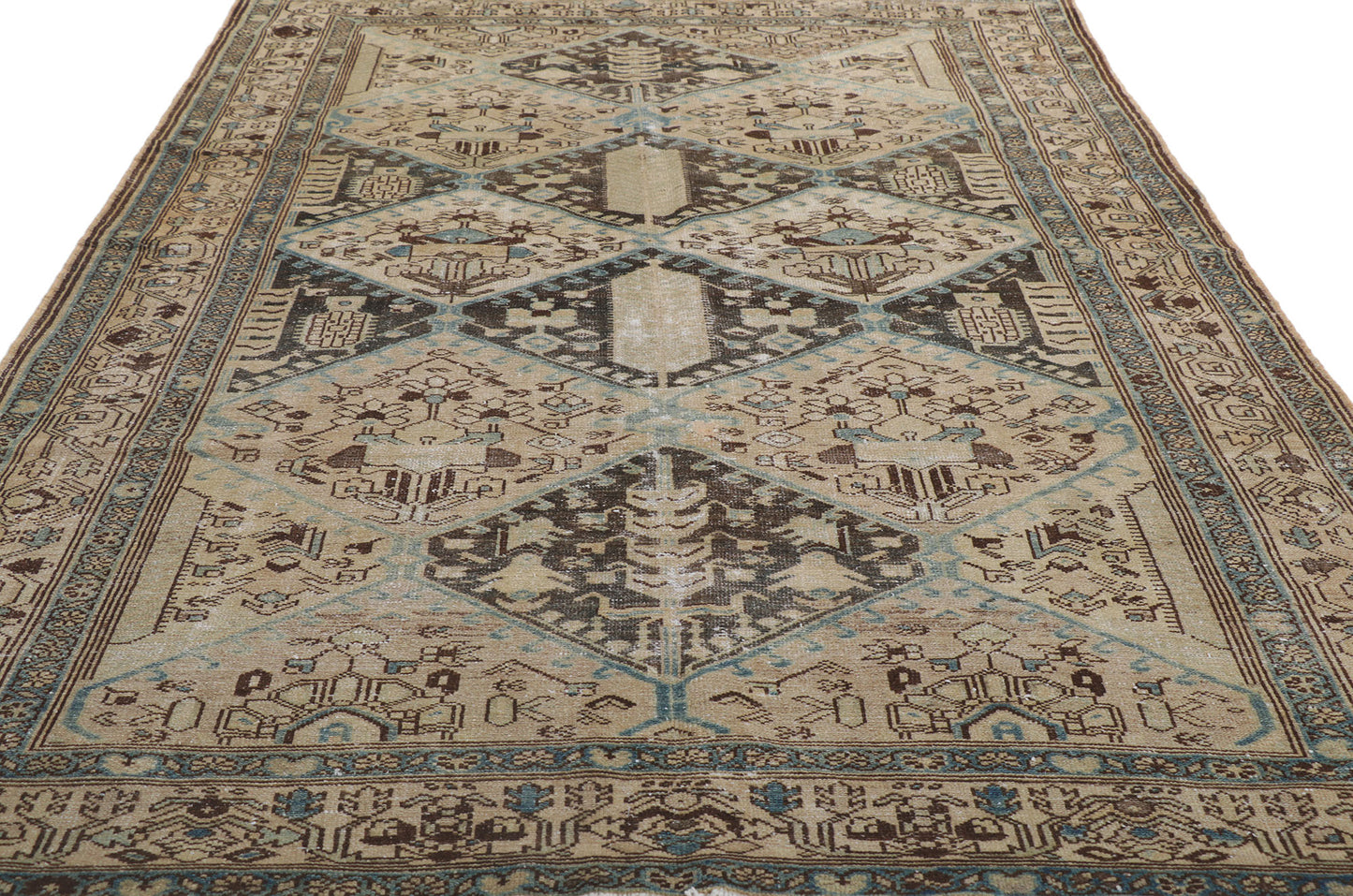 6 x 9 Distressed Antique Persian Malayer Rug 60983