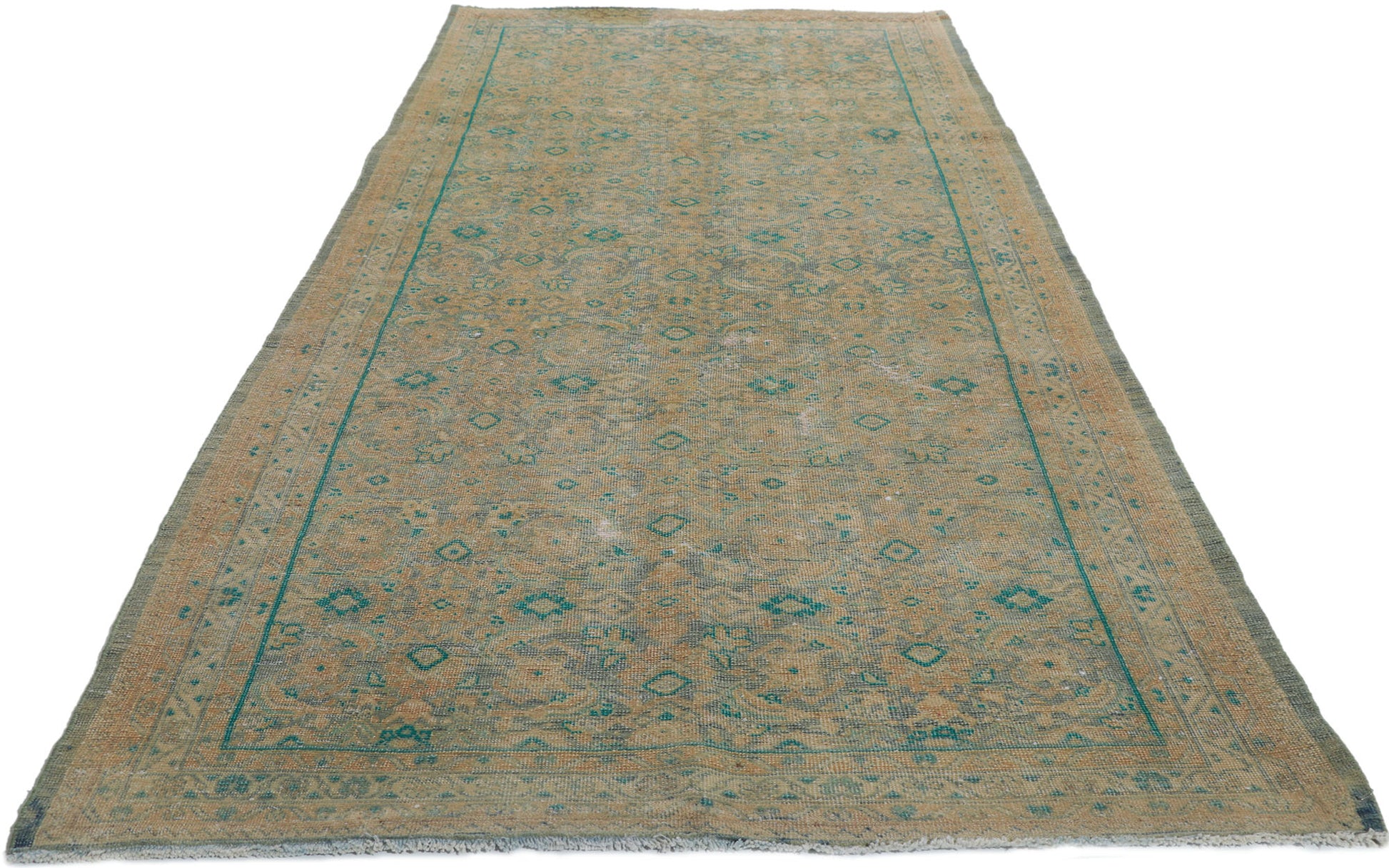 4 x 10 Vintage Persian Tabriz Runner 60985