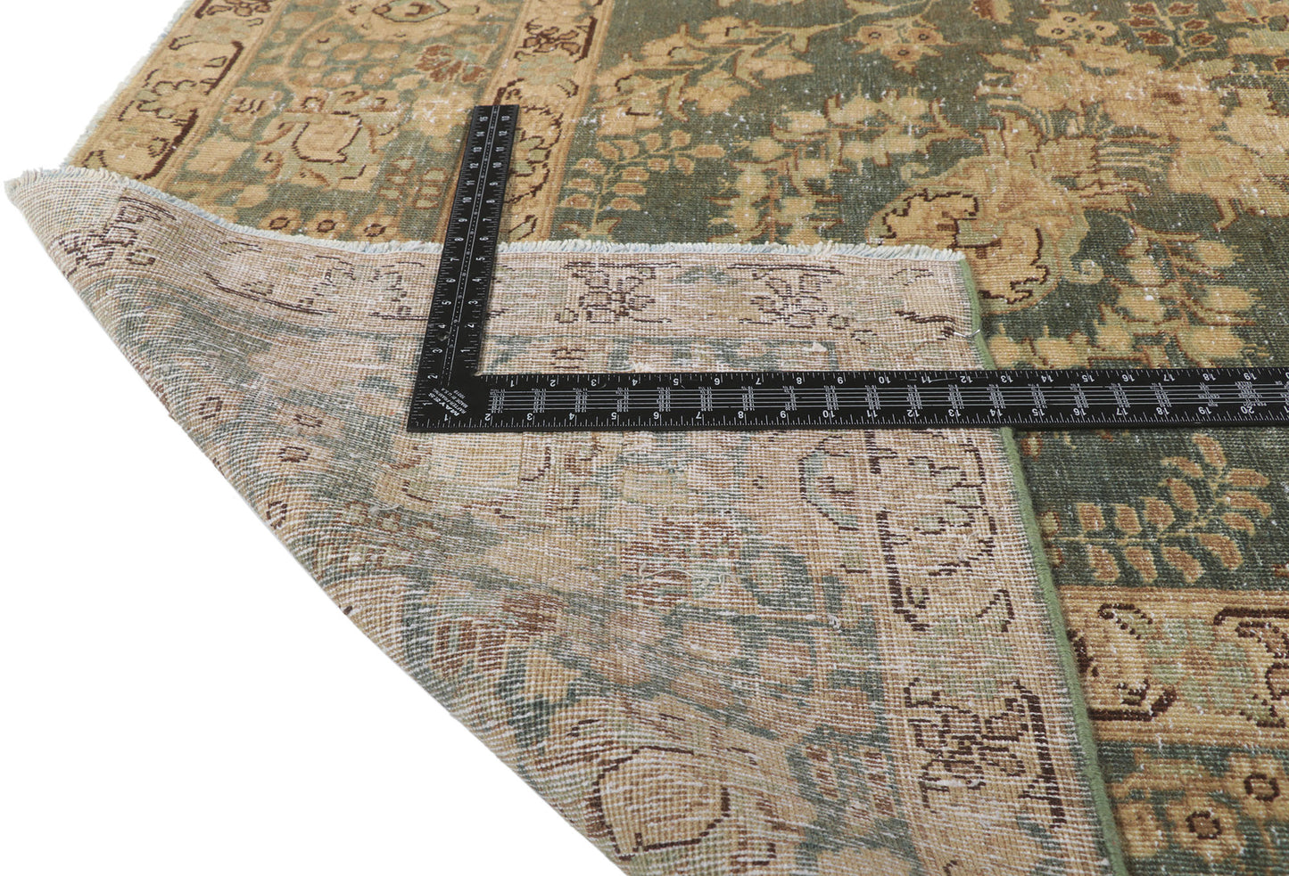 10 x 13 Distressed Antique Persian Tabriz Rug 61021