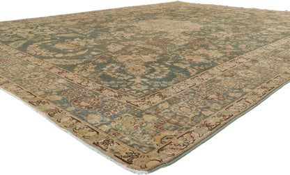 10 x 13 Distressed Antique Persian Tabriz Rug 61021