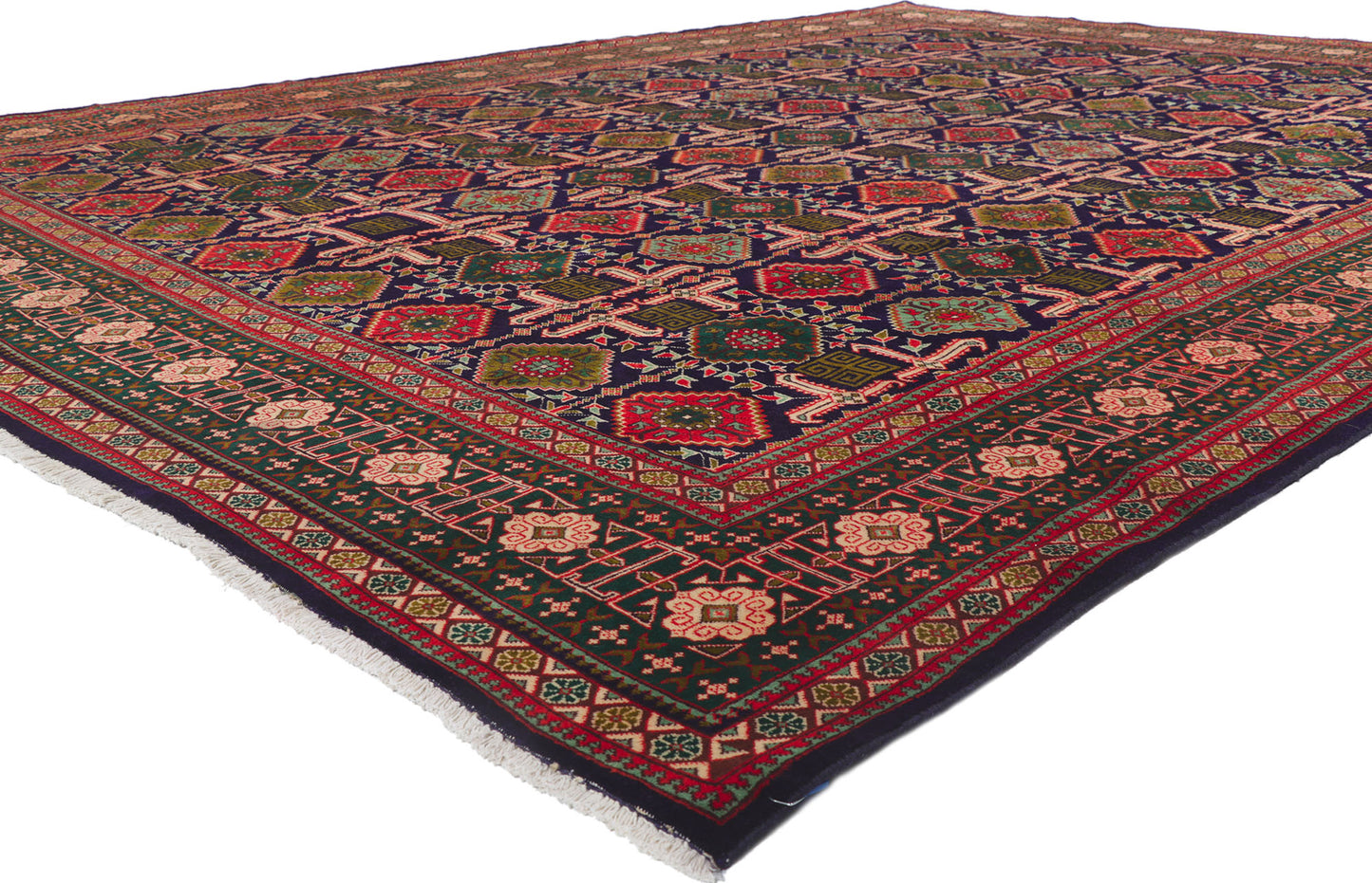 10 x 13 Vintage Persian Tabriz Rug 61023