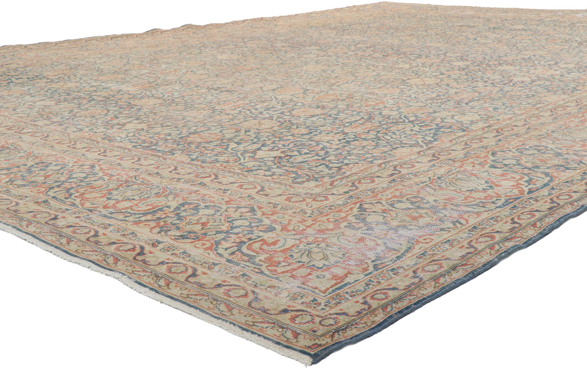 11 x 16 Antique-Worn Persian Kerman Rug 61024