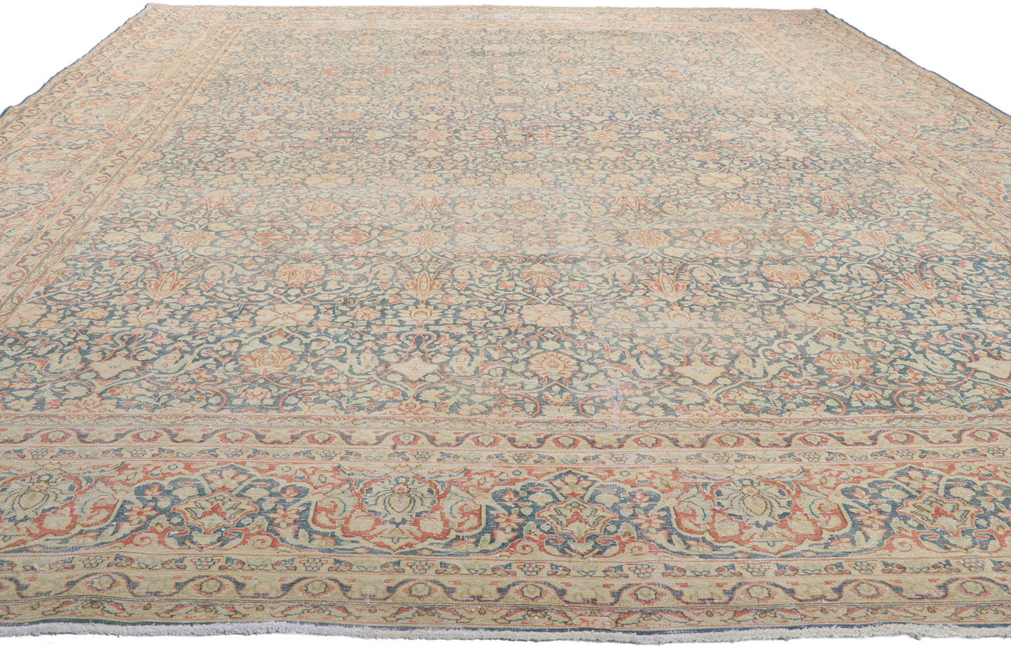 11 x 16 Antique-Worn Persian Kerman Rug 61024
