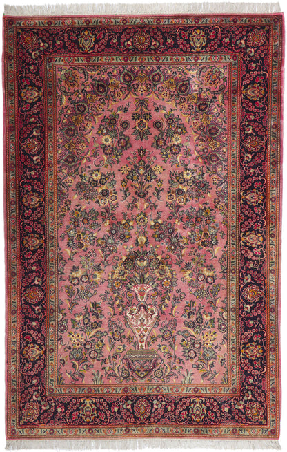 5 x 7 Vintage Persian Kashan Rug 61027