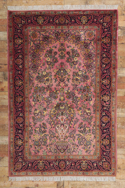 5 x 7 Vintage Persian Kashan Rug 61027