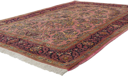 5 x 7 Vintage Persian Kashan Rug 61027