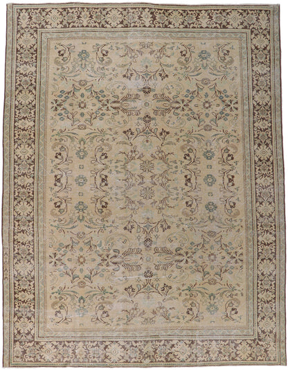 9 x 12 Antique-Worn Persian Mahal Rug 61028
