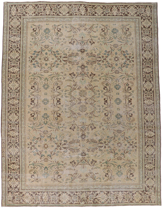 9 x 12 Antique-Worn Persian Mahal Rug 61028