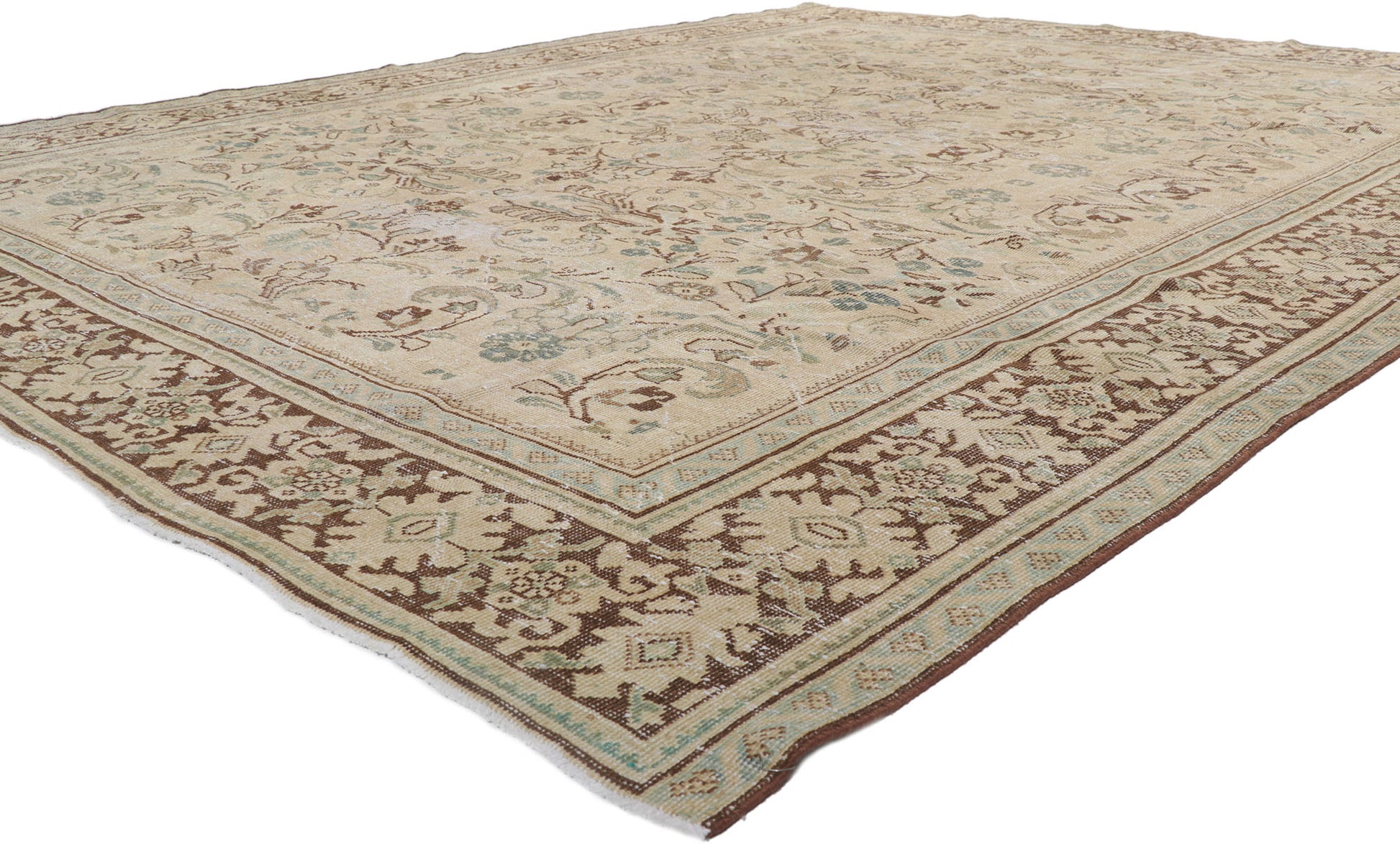 9 x 12 Antique-Worn Persian Mahal Rug 61028
