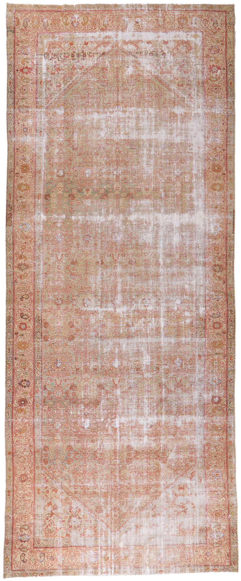7 x 16 Distressed Antique Persian Malayer Rug 61030