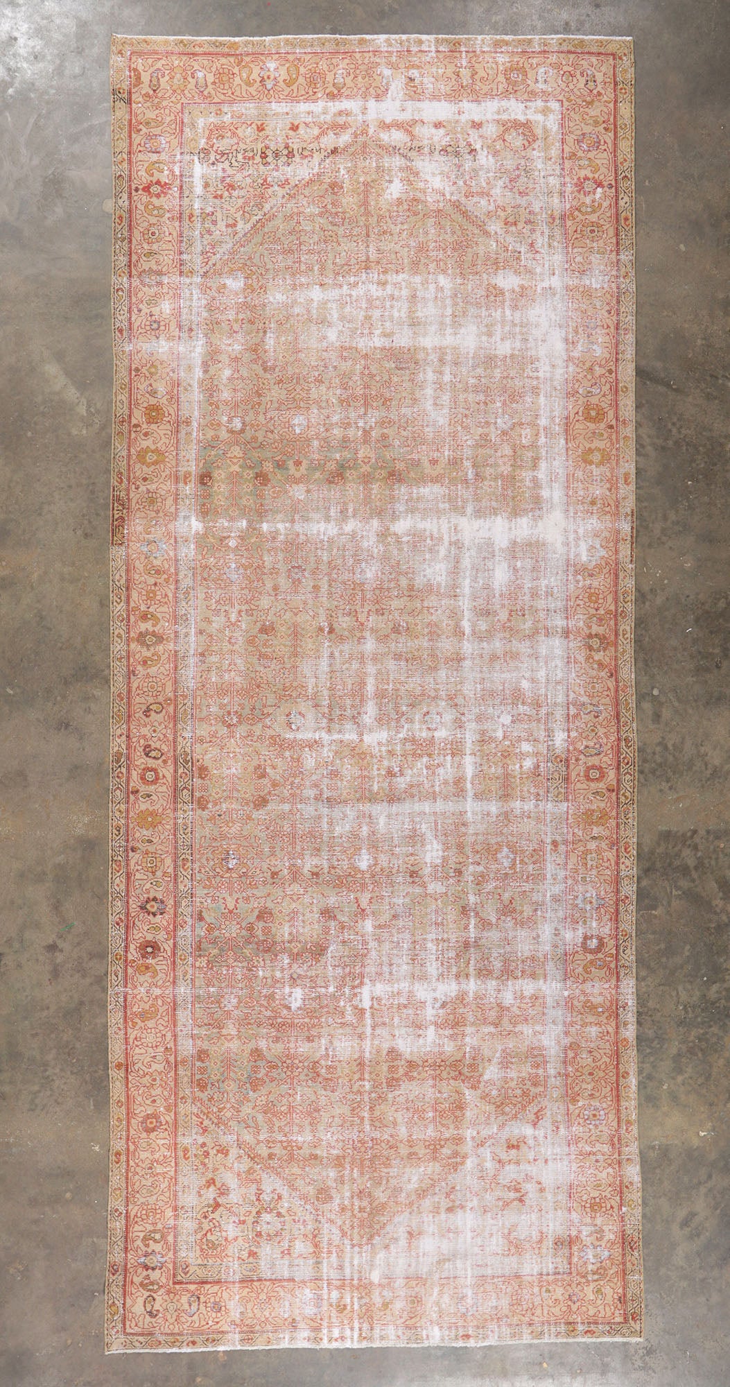 7 x 16 Distressed Antique Persian Malayer Rug 61030