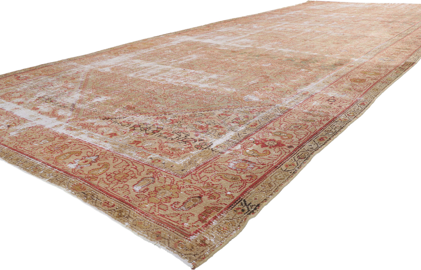 7 x 16 Distressed Antique Persian Malayer Rug 61030