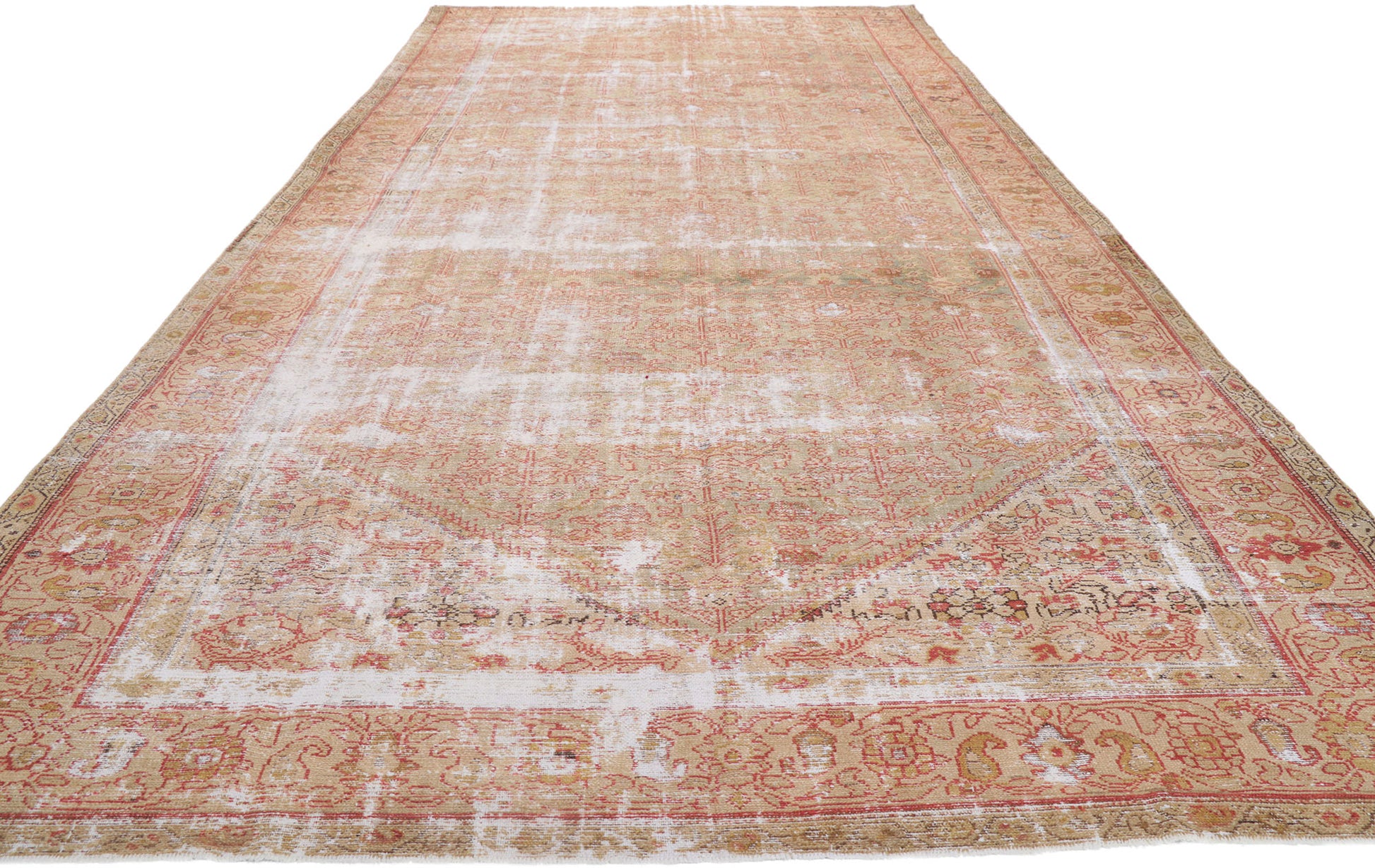 7 x 16 Distressed Antique Persian Malayer Rug 61030