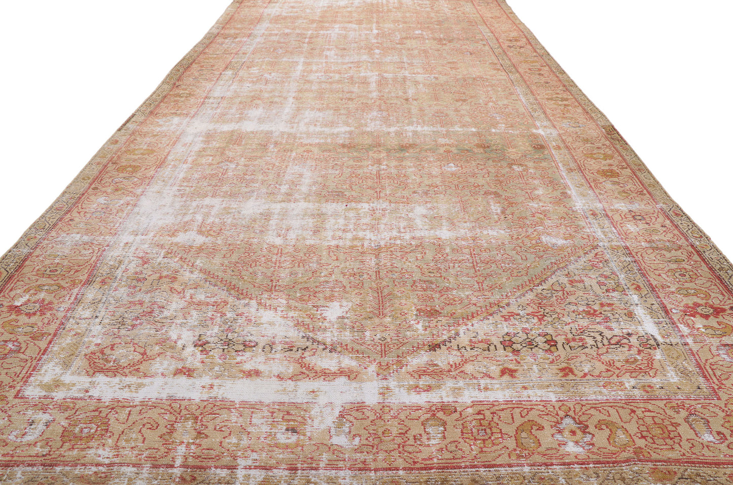 7 x 16 Distressed Antique Persian Malayer Rug 61030