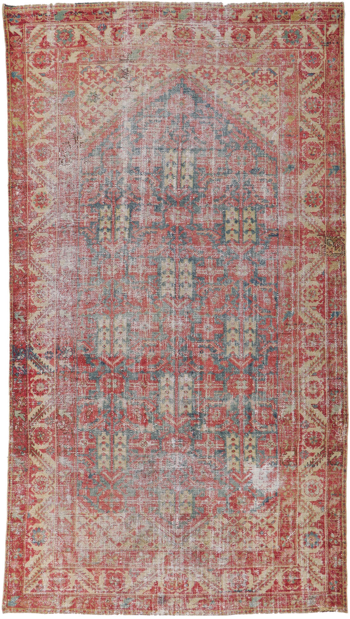 5 x 9 Distressed Antique Persian Malayer Rug 61031