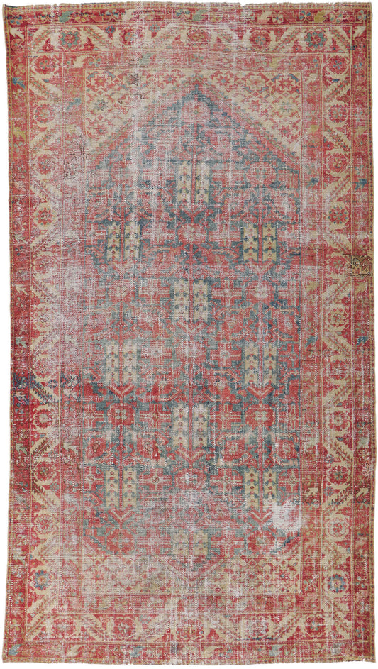 5 x 9 Distressed Antique Persian Malayer Rug 61031