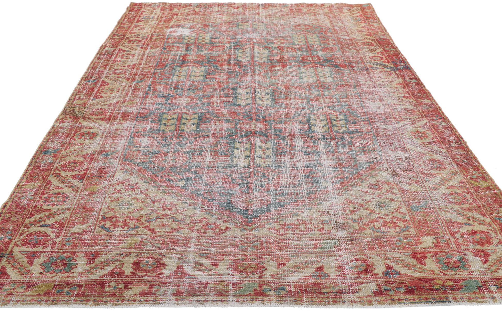 5 x 9 Distressed Antique Persian Malayer Rug 61031