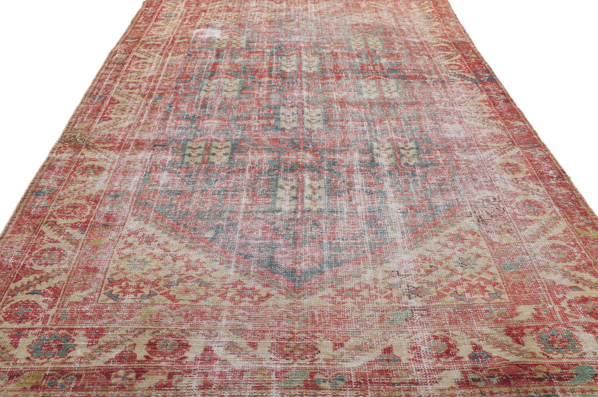 5 x 9 Distressed Antique Persian Malayer Rug 61031