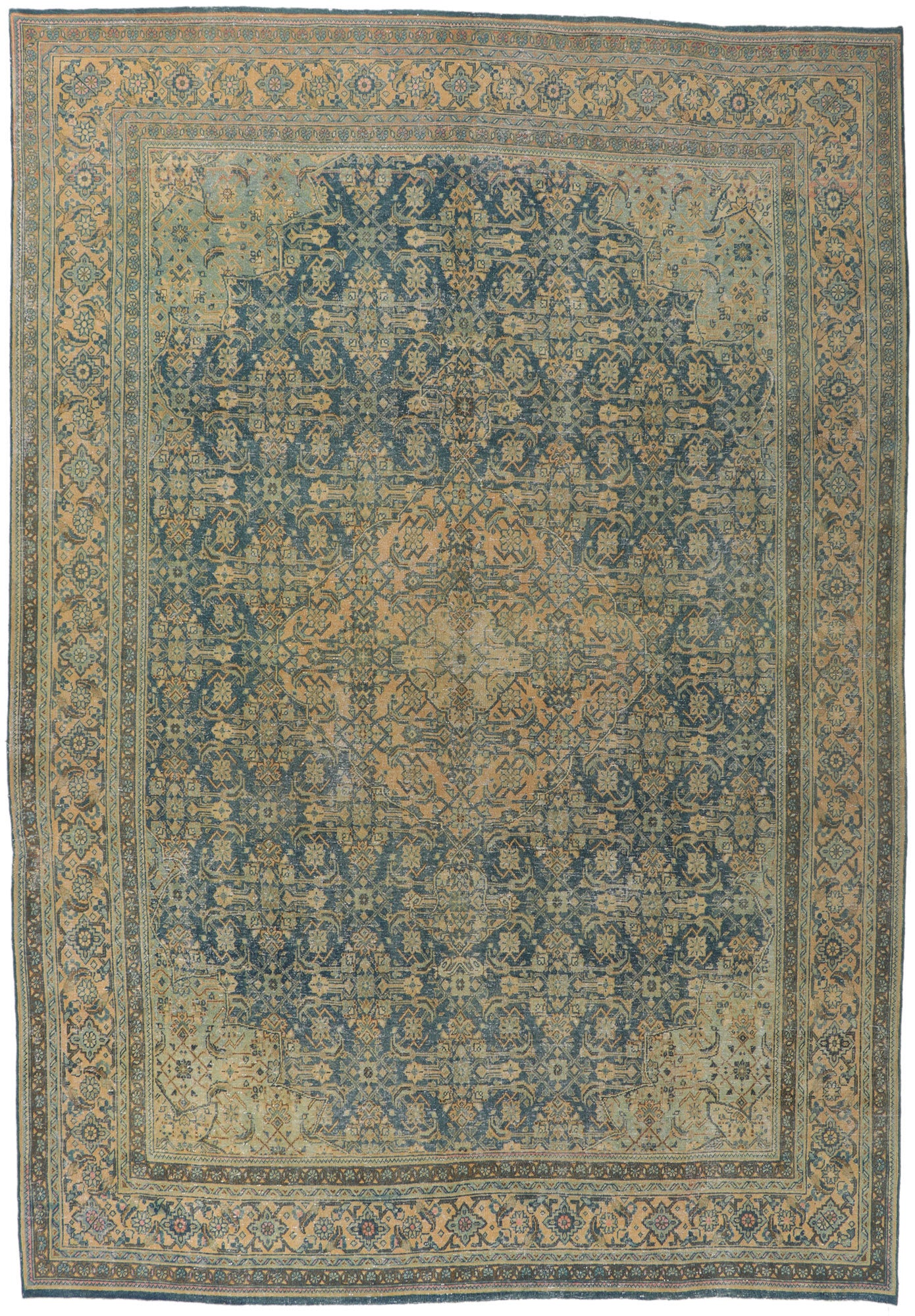 10 x 14 Vintage Persian Tabriz Rug 61076