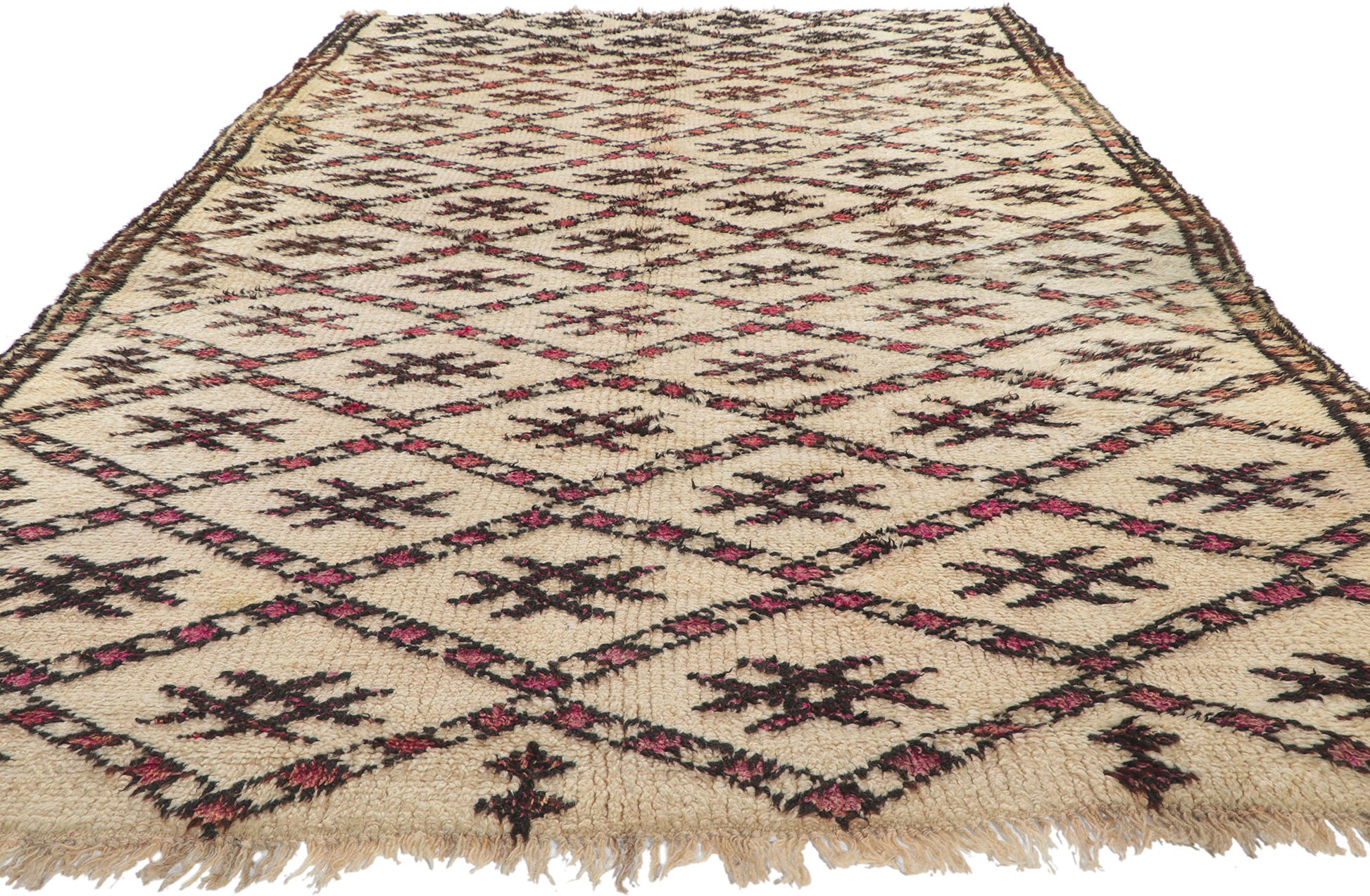 6 x 10 Vintage Moroccan Beni Ourain Rug 78366