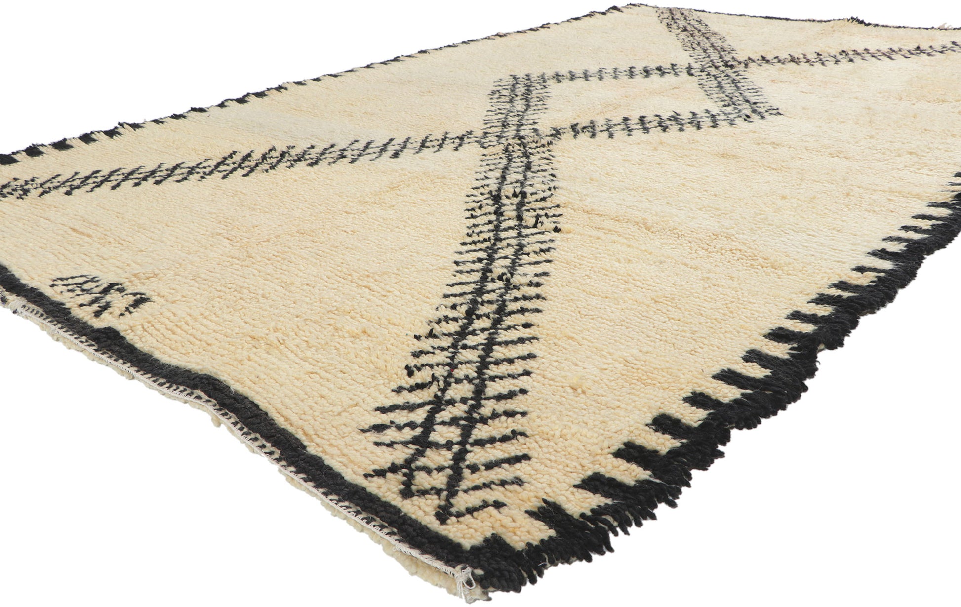 6 x 10 Vintage Moroccan Beni Ourain Rug 78380