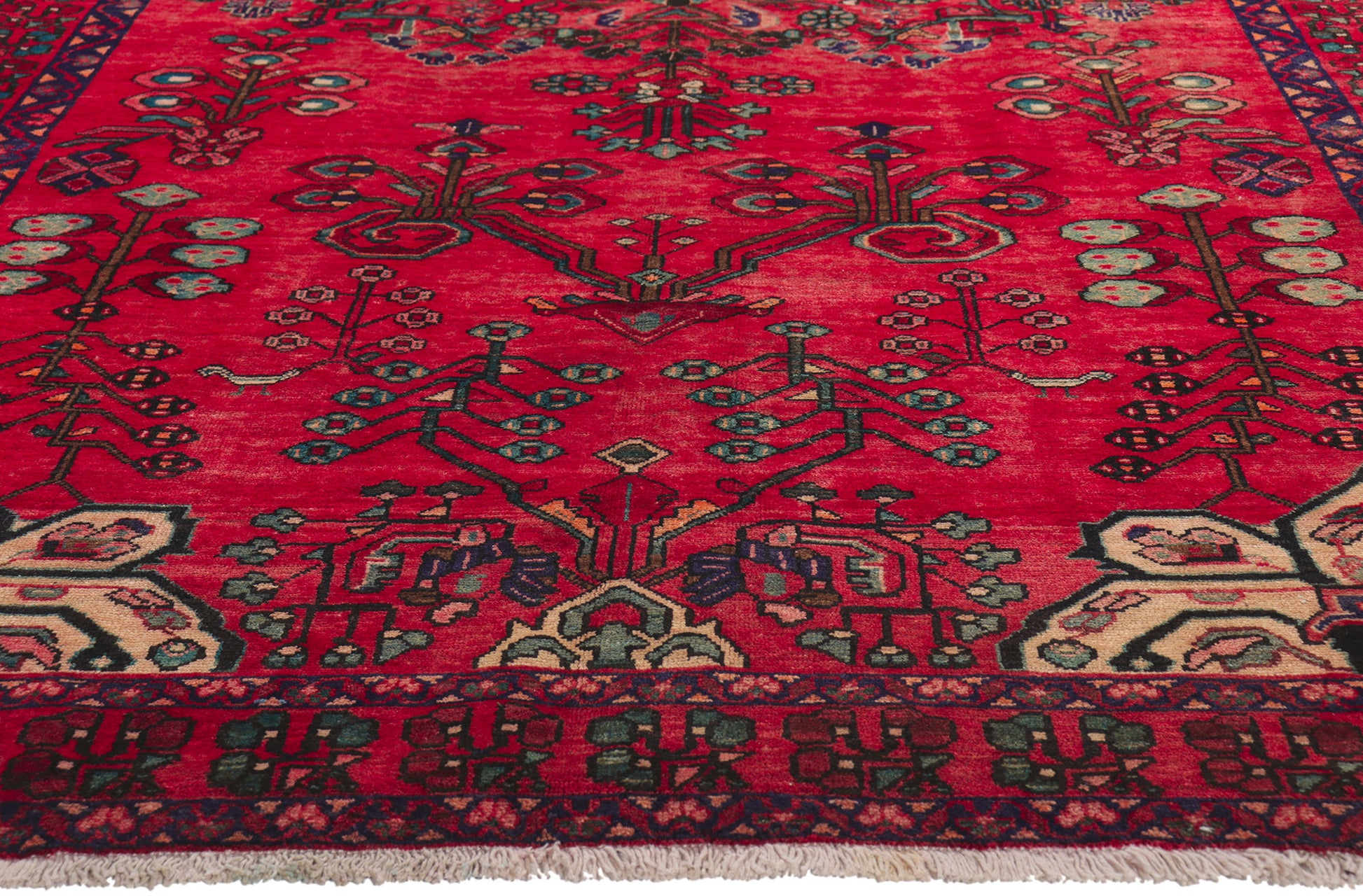 6 x 10 Vintage Persian Lilihan Rug 61176