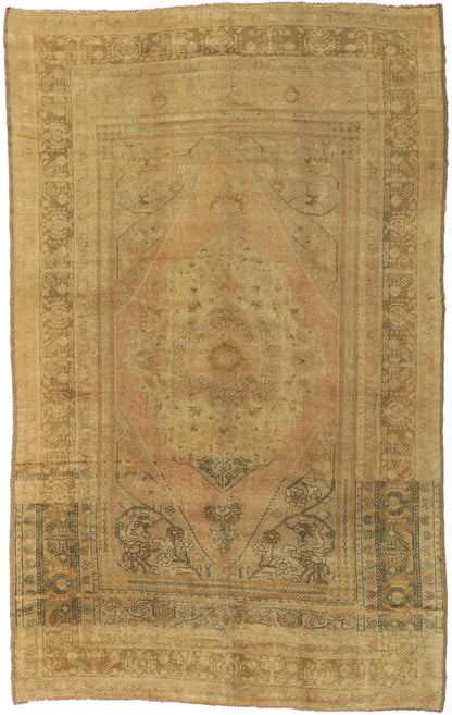 6 x 10 Vintage Turkish Oushak Rug 74094