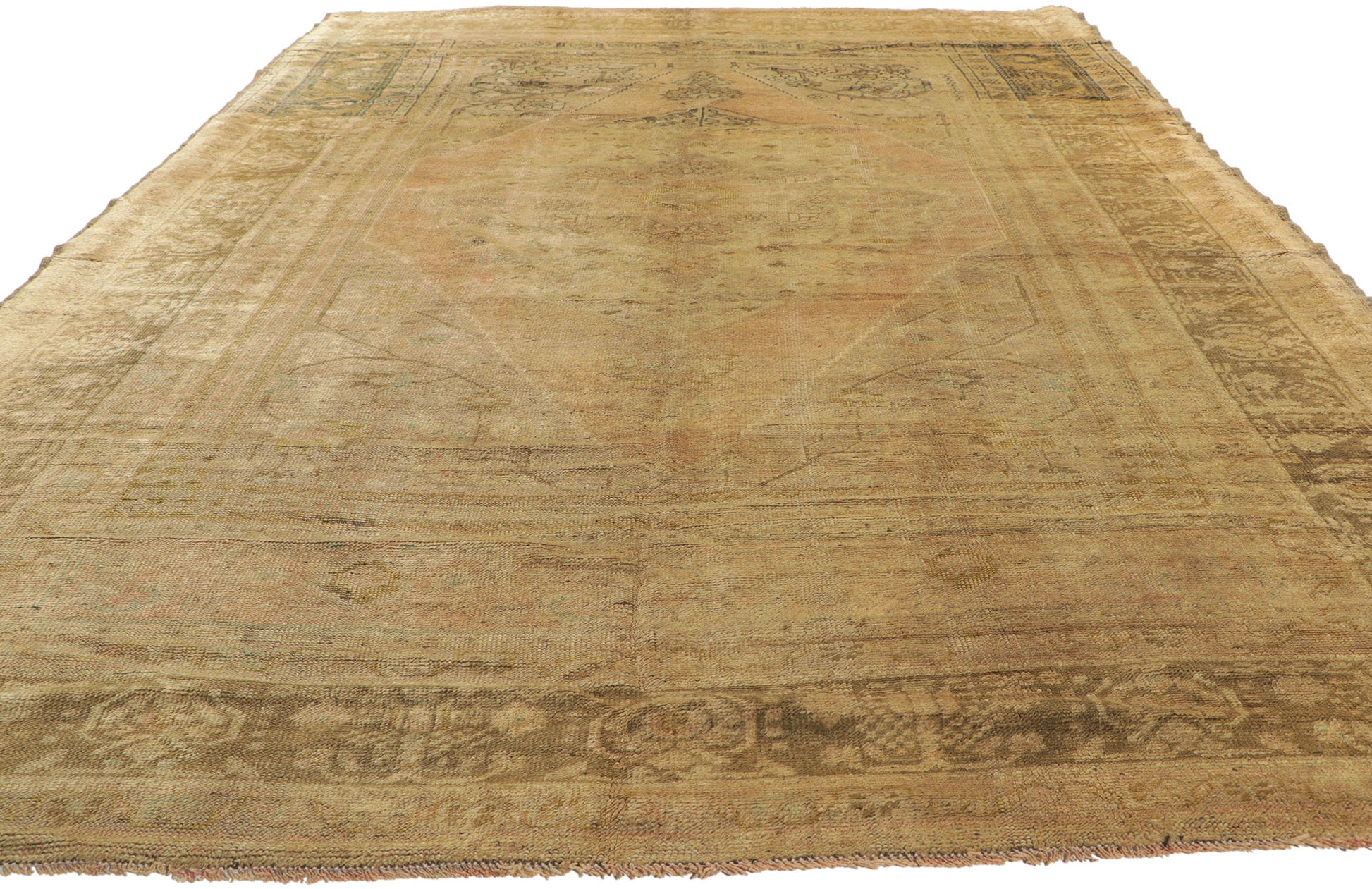 6 x 10 Vintage Turkish Oushak Rug 74094