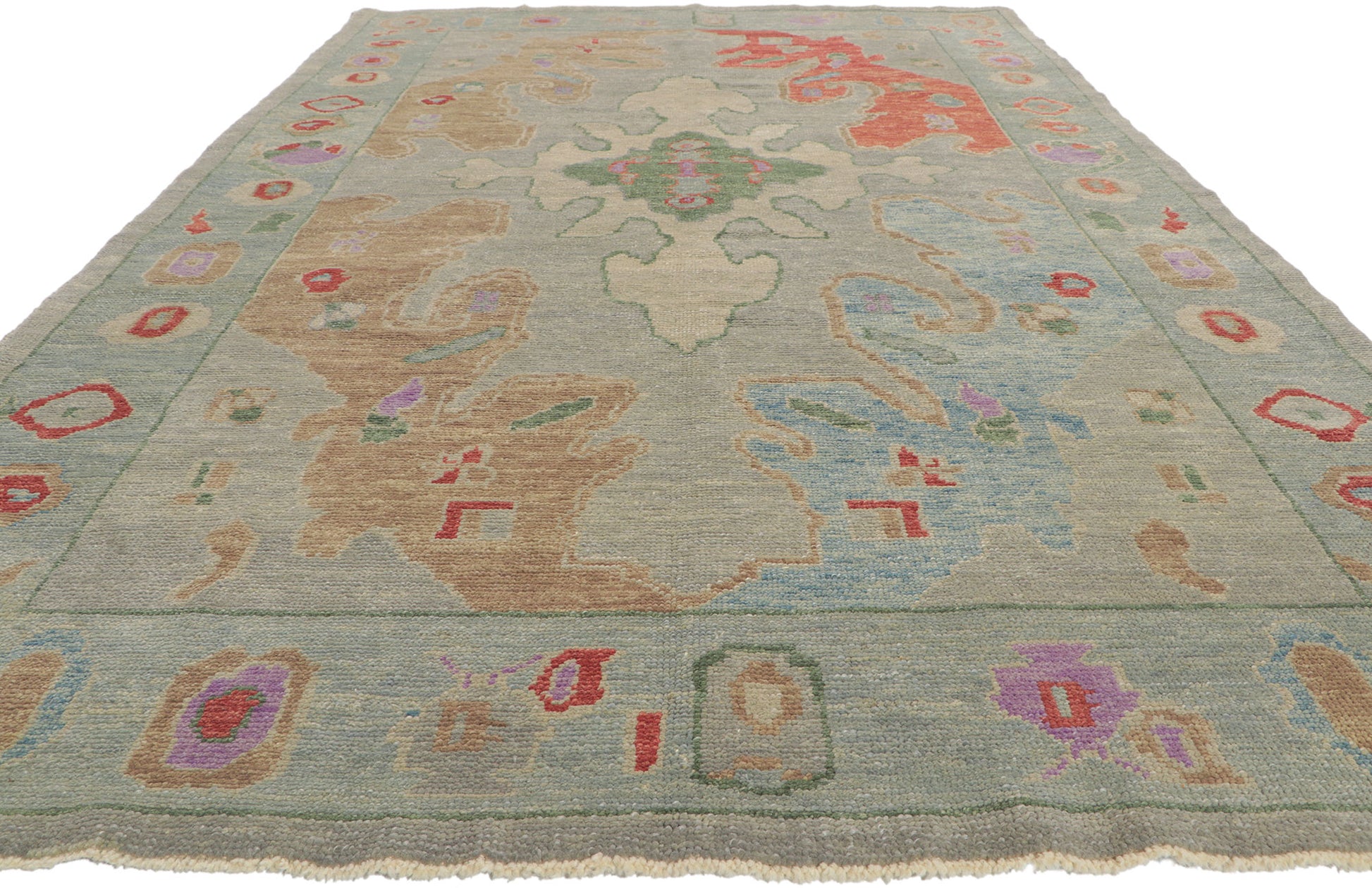 6 x 11 Contemporary Turkish Oushak Rug 53819