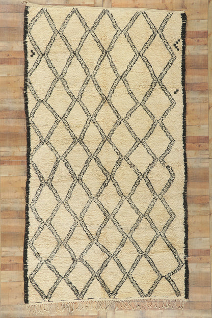 6 x 11 Vintage Moroccan Beni Ourain Rug 78376